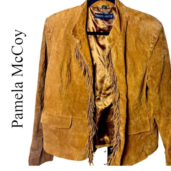 Pamela McCoy Western Fringed Suede Jacket, Copper, Cowboy Carter, Festival, L - Picture 2 of 12